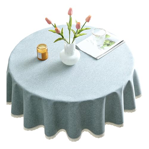 Nappe en polyester protégeant la table ronde des taches d'huile et rayures - 2