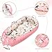 DILIMI Baby Lounger Cover, Cotton Baby Nest Replacement Cover for Girls Boys, Soft Breathable Reversible Newborn Lounger Cover, Pink Floral (Only Cover)
