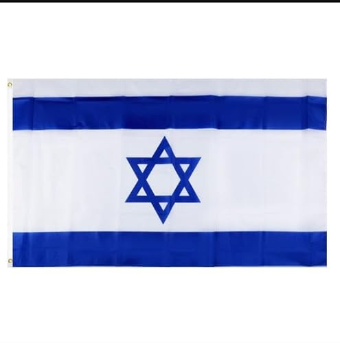 Israel National Flag, Blue and White, Star of David, Polyester, with Brass Grommets