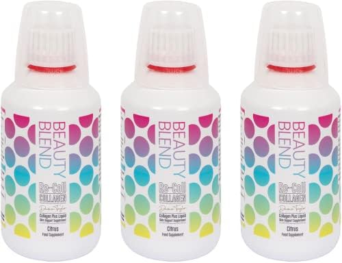 Re-Coll Collagen Liquid 10000mg - Beauty Blend by Davinia Taylor, High Strength Collagen with Hyaluronic Acid, Collagen Supplements for Women & Men, Contains Bovine & Marine Collagen, Citrus (3 Pack)