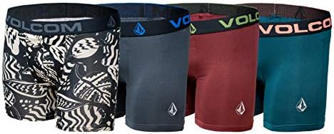 Volcom Boys Boxer Briefs Performance Underwear (Multi/Green/Maroon/Grey, 2T)