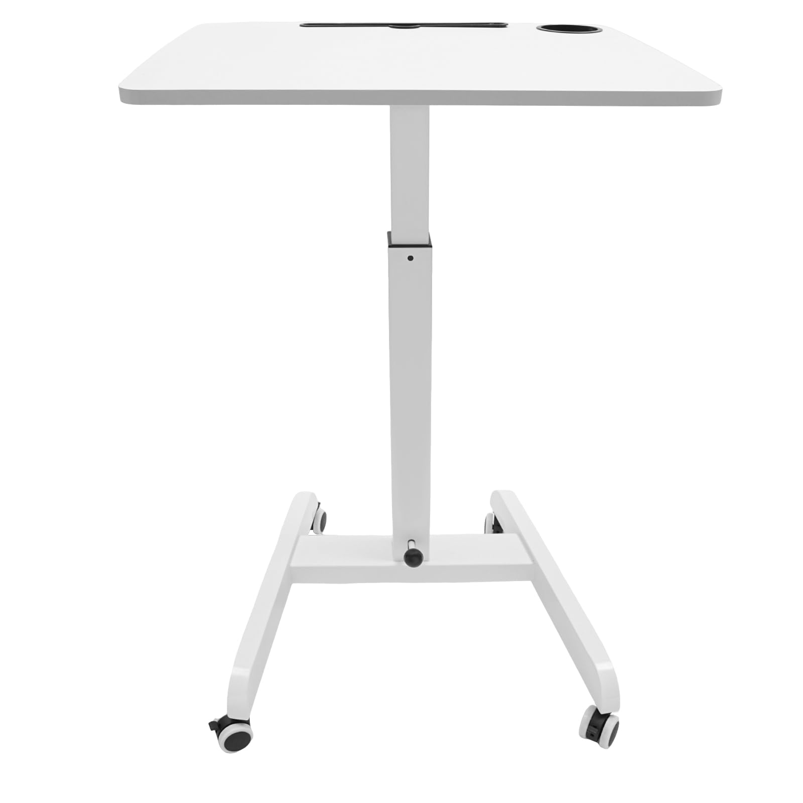 Gas Spring Mobile Stand Up Desk Podium Stand Small Standing Desk Adjustable Height Rolling Desk Portable Laptop Desk