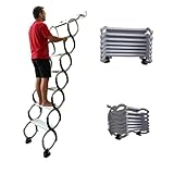 Escalera de ático retráctil de Pared, Escalera Plegable para altillo con peldaños Antideslizantes y Sistema de Descenso, Capacidad de Carga de 300 kg/661 lbs(12 Steps 300CM/118.1IN)