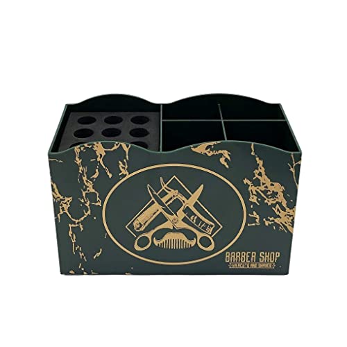 FIOERDTUIE Barber Storage Box Compartments Scissors Rack Styling Organizer Cosmetic, Green