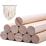 NVGFTG 10 Stück Rundholz 20mm × 30cm Rundstab Holz Holzstäbe zum Basteln Holzstangen Rundholz Holzstab Holzstäbchen Rundhölzer für Kunst, Heimwerker, Gestufte Kuchenstütze