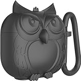 Cute owl Look Designed Protective case for AirPods 4, Compatible with AirPods 4th Generation Case (2024) (USB-C), (Black)