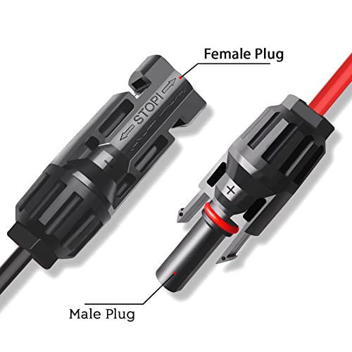Goupchn Solar Panel Connectors to SAE Adapter Cable 10AWG Solar to SAE PV Extension Wire with 2PCS Polarity Reverse Adapters for RV, Caravan, Battery Charger Kit