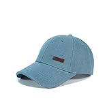 CACUSS Baumwolle Herren Baseball Cap einstellbar für Draussen Sport oder auf Reisen (Denim)