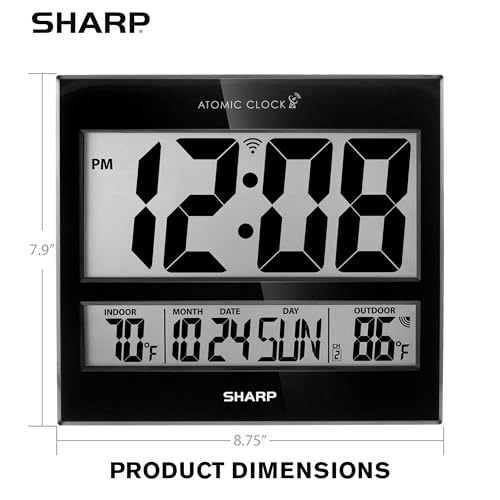 image for Sharp Atomic Clock - Never Needs Setting! - Jumbo 3