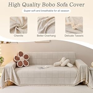 ROOMLIFE Sofa Covers for 3 Cushion Couch Boho Style Block Sectional Couch Covers Practical Futon Sofa Slipcover Versatile Couch Cover Blanket for Dogs Cats Couch Protector, 71"x134" ROOMLIFE Sofa Covers for 3 Cushion Couch Boho Style Block Sectional Couch Covers Practical Futon Sofa Slipcover Versatile Couch Cover Blanket for Dogs Cats Couch Protector 71×134