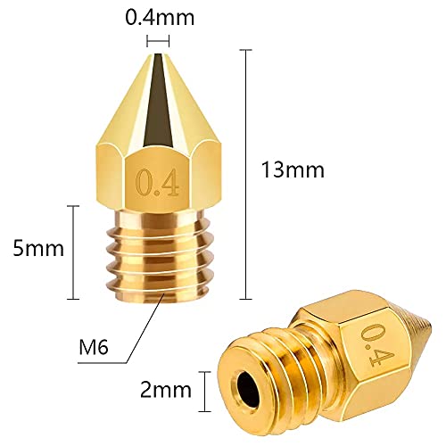 Official Creality 3D Printer Ender 3 0.4Mm 5Pcs Brass Hotend Nozzles For Ender 3/Ender 3 V2/Ender 3 Pro/Ender 3 Max/Ender 5 Series And Cr 10 Series #TOP4