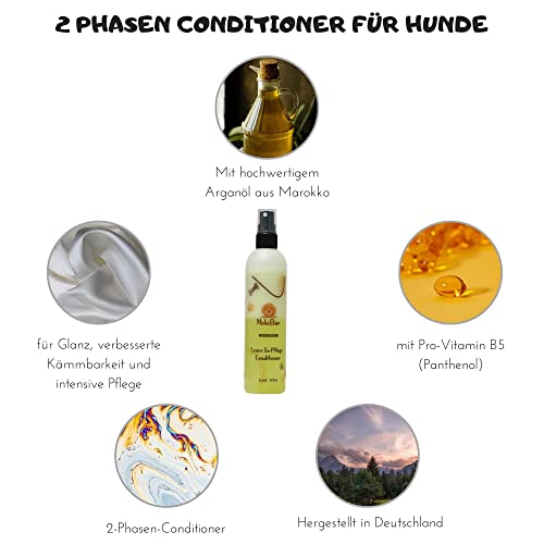 Moki Bär Leave-In-Pflege Conditioner für Hunde 200 ml I Mit wertvollem Arganöl aus Marokko I Für geschmeidiges Fell und Gute Kämmbarkeit I Made in Germany