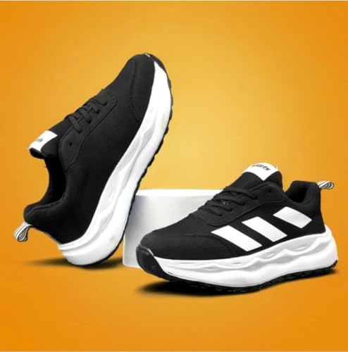 Image of Premium Black Sports Shoes for Men |Lightweight Running Shoes | Casual Shoes for Men | Stylish Walking Shoes Sneakers for Men | Trendy Gym Shoes for Men (VX 1122)