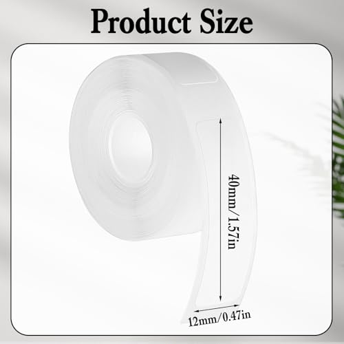 Nogeqi 3 Rollen Etiketten Weiß für Phomemo D30/D32/D35/Q30/Q30S/Q31, 12 x 40 mm, Thermal Label Tape, Thermo Etikettenband Adaptiertes Etikettendruckpapier für Haus Büro Schule, 160 Bänder/Rolle