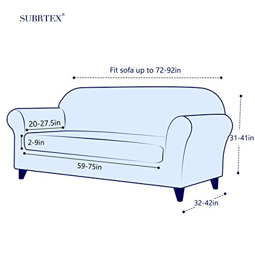 Subrtex 2-Piece Slipcovers Stretch Knit Couch Sofa Stripes Pattern With Cushion Covers For Loveseat Washable Furniture Protector (Large,Gray) #TOP2