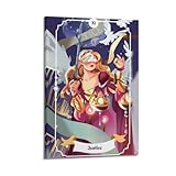 1 ZNHSzzQ Justice, figurine avec épée et échelle, magnifique poster peint sur toile pour salon, chambre à coucher, 30 x 45 cm, style cadre