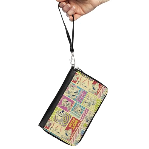 Buckle-Down Women's PU Zip Around Wallet Rectangle-Pixar Studios Collection, 7.5"x4.5"2