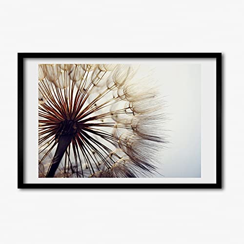 Cadre photo 60x40 cm Tulup en bois MDF avec affiche de pissenlit