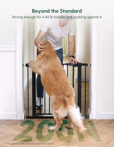 Image of Babelio 36-57 inch Extra Wide Baby Gate for Stairs No Drilling, PressGuard