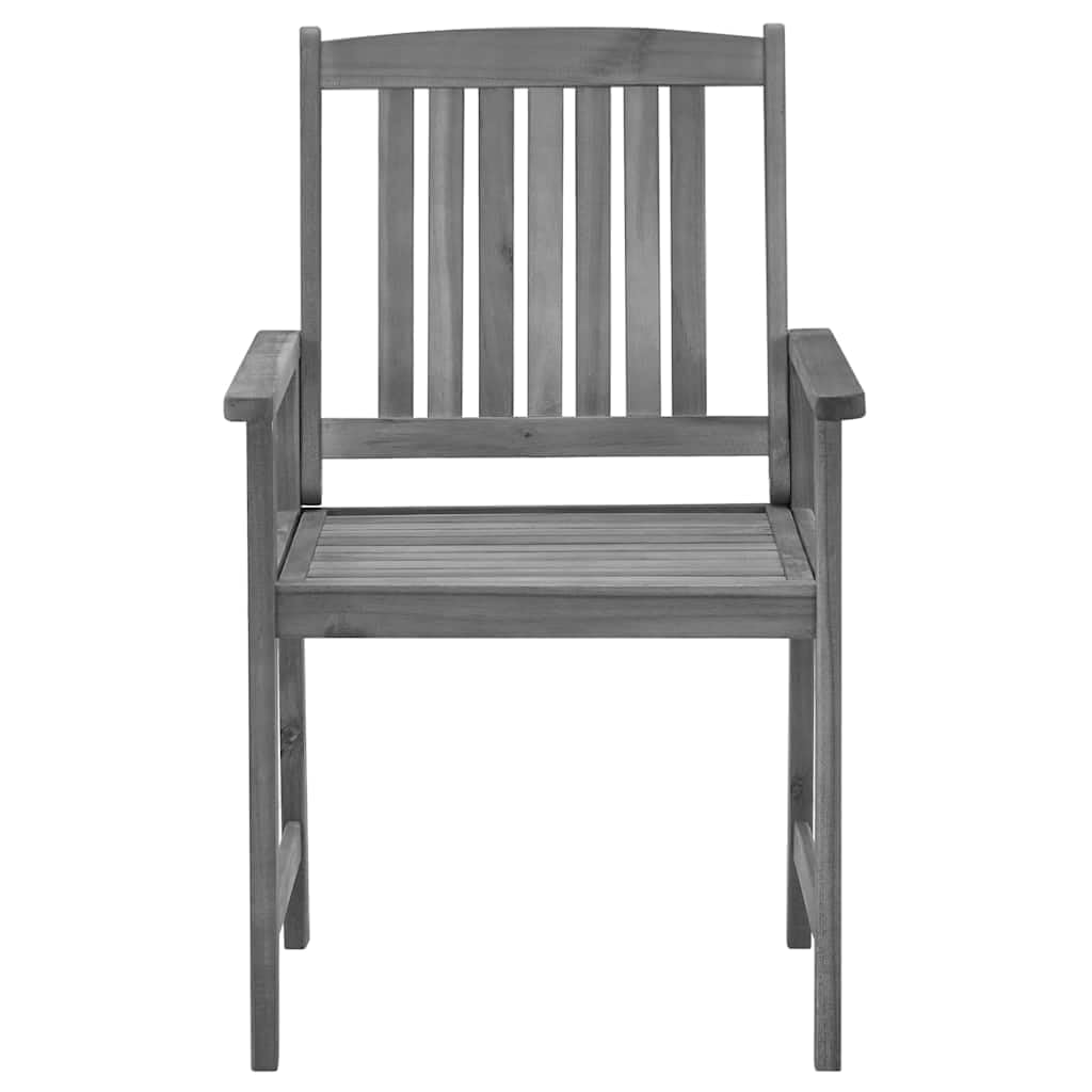 Set di 4 sedie da regista in legno di acacia con cuscini grigi, sedie da giardino robuste in legno di acacia massiccio, carico massimo 110 kg per seduta