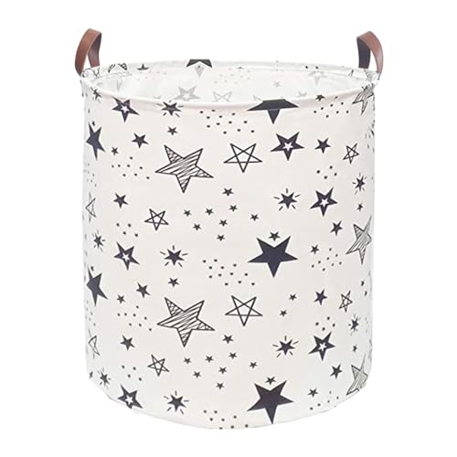 Image of Waterproof Laundry Hamper Collapsible Laundry Basket Leather Handle Laundry Bag Large Clothes Storage Toy Organization for Bathroom Bedroom Laundryroom College Dorms (Caisanjiao-001)