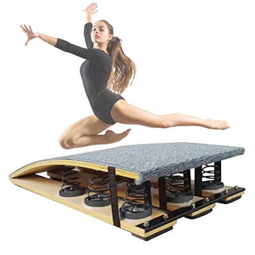 CMYUN Heavy Duty Springboards Vault, Adult Wooden Home Gymnastics Springboards for Gymnasts, 9 Steel Springs Martial Art Sport Equipment Big