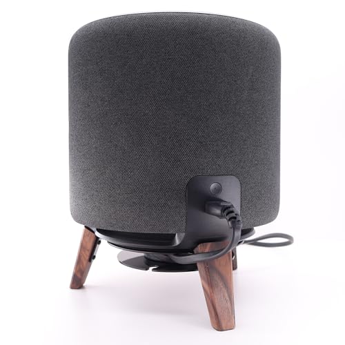 Soporte de madera de nogal para Echo Sub y Homepod que eleva el diseño de tu escritorio
