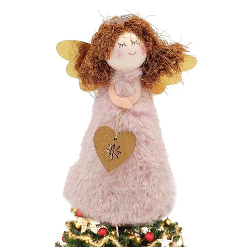 HPYSHP Angel Christmas Tree Topper, Christmas Tree Fairy Angel Xmas Tree Topper, Christmas Decorations Angel, Angel for Top Of Christmas Tree for Home Party Decorations (Pink)