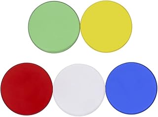 5 filtros de microscopio, 32 35 42 45 mm de diámetro Accesorios de microscopio biológico Verde Azul Amarillo Blanco Rojo Vidrio óptico (Color : Diameter 35mm)