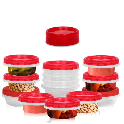 [Red - 12 Pk] Airtight Deli Containers with Lids Twist