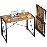 Shahoo 39 Inch, Folding Writing Table No Assembly, Sturdy Small Home Office Desktop, Black