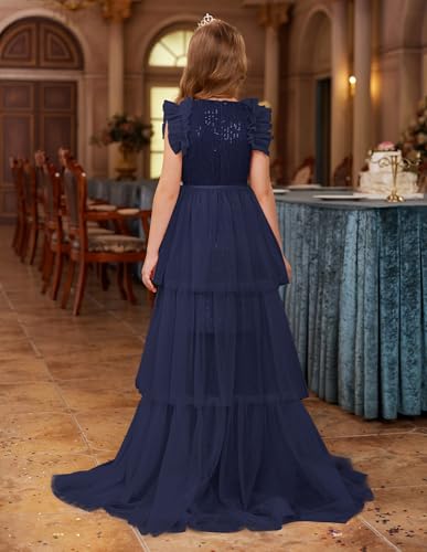 Image of GRACE KARIN Girls Dresses Sequin Party Formal Pageant Dress Tween Girl Birthday Tulle Prom Princess Maxi Dress Size 5-14