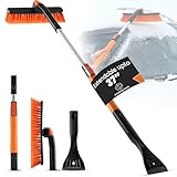 Utopia Home 31" to 37β Extendable Snow Brush for Car and Ice Scrapers for Car Windshield, 360Β° Rotation Brush Head Snow Broom for Truck and SUVs with Ergonomic Foam Grip