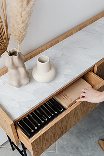 Image of Wudygirl Necklace Organizer Necklace Storage Jewelry Holder Organizer Necklace Holder Stackable Jewelry Trays for Women and Girl Velvet 20 Hooks (Necklace Tray)