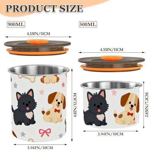 Contenedor para café acero inoxidable con diseño perro marrón miniatura 3