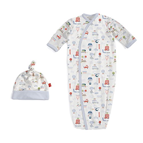 Magnificent Baby Magnetic Modal Sack Gown and Hat Set Little Voyager, Blue Newborn - 3 Months