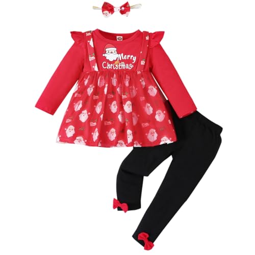 VINUOKER Baby Toddler Girl Christmas Clothes Toddler Girl Christmas Outfits Set