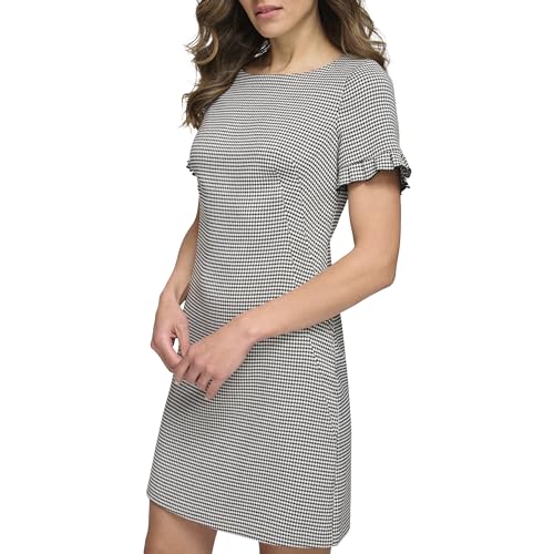 Image of Tommy Hilfiger Women's Tommy Hilfiger Pleated Short Sleeve Scuba Dress