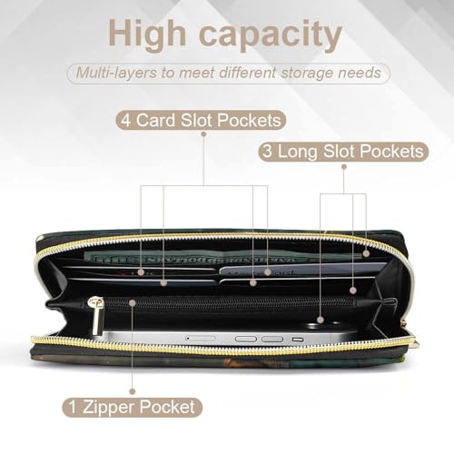 Tiger Wristlet Wallets for Men Women Leather Purse Clutch Cute Card Holder3