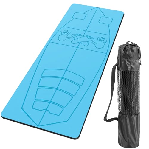 JellyArch Surf Mat for Pop-up Practice Surfing Balance Training 72 x 27 Extra Large Multi-purpose Foldable Rubber Yoga Mat Non Slip with Bag for Women Men Surfing Gifts Pilates Fitness(Sky Blue)