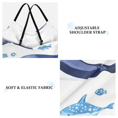 Pigsaly Girls One Piece Swimsuits Blue Dolphin Killer Fish Kids Cross Back Swimwear Toddler Beach Sport Bathing Suit 3T3