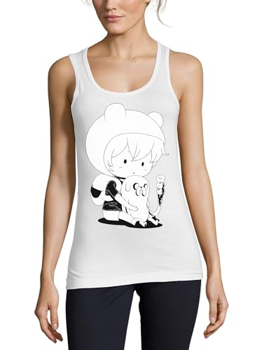 Camiseta sin mangas algodón Atspauda Anime 14 mujer blanca tacto suave