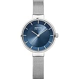BERING Damen Analog Solar Collection Armbanduhr mit Edelstahl Armband und Saphirglas 14631-007