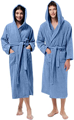 Jenny Accappatoio UNISEX Spugna Cotone 100% Celeste L