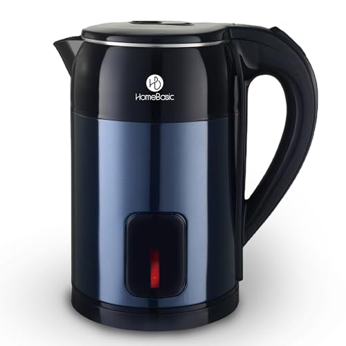 Image of HOMEBASIC Electric Kettle, 1.7L, Rapid Boil, Cool Touch Exterior, Auto Shut-Off, Overheat Protection, 360 Rotating Base, Lock Lid, Built-in Mesh Filter, Hot Water Kettle for Making Black Tea & Coffee