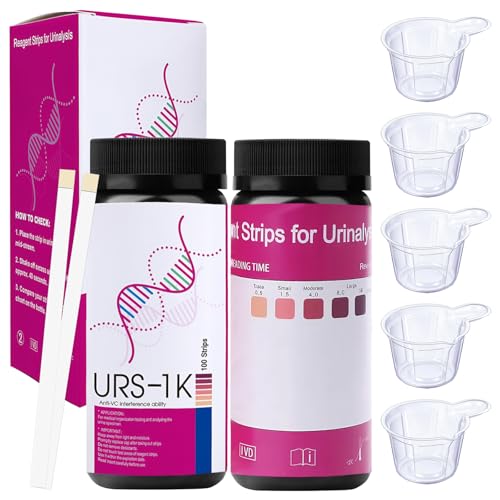 200 Pièces Bandelettes Glycémie Bandelette Urinaire Bandelettes Urinaires Adapté Au Régime Cétogène Idéal Pour Les Amateurs De Fitness Facile Utiliser Avec 5 Gobelets À Urine À Usage Unique
