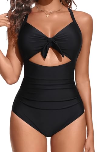 Aqua Eve Women Cut Out One Piece Swimsuit - Tummy Control Bathing Suit Push Up Monokini Swimwear 2025