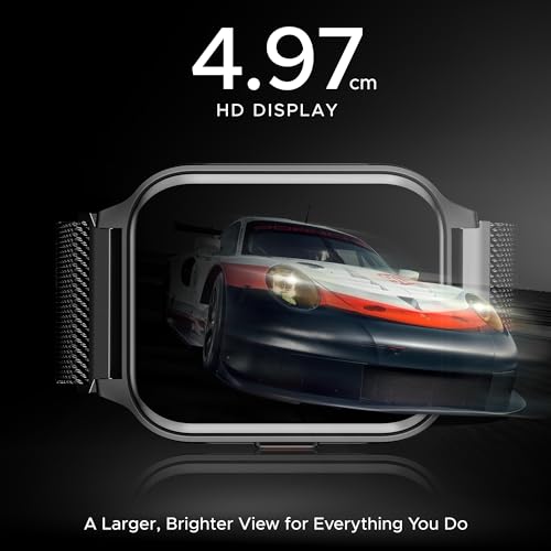 Image of Boat Wave Call 2 Plus Smart Watch w /Bilingual Support (Hindi /English), 1.96 inch(4.97 cm) HD Display, BT Calling, 100+Sports Modes, Animated Watch Faces, Voice Assistant(Metal Black)
