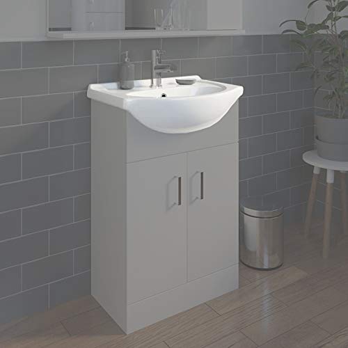 550mm Bathroom WC Basin Compact Sink White Single Tap Hole Basin ONLY