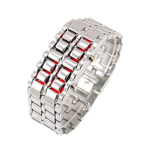 Reloj Digital   Acero Inoxidable Doble Pantallas LED, Dispositivo Preciso | Reloj Pulsera Digital Impermeable Para Familia Amigos Oficina Eventos Sociales Vacaciones Interior Exterior Hombre Juego
